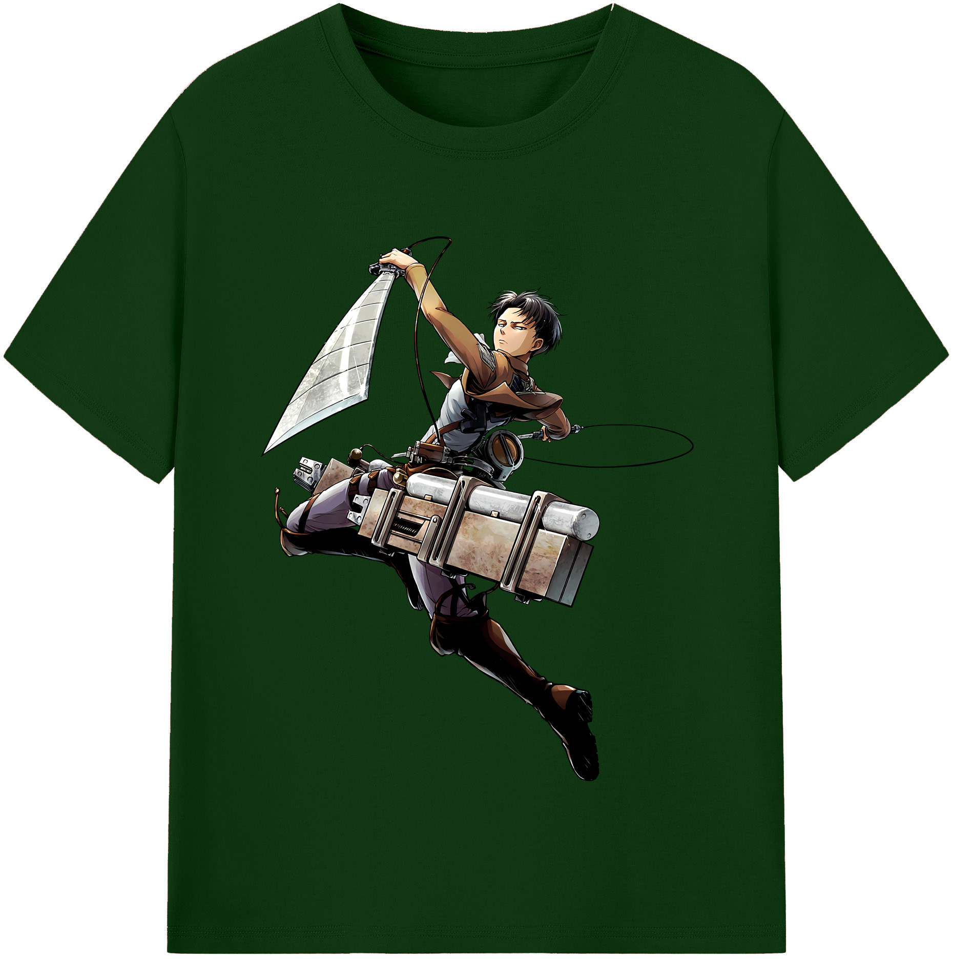 （画像用） 進撃の巨人 リヴァイ·アッカーマン Attack on Titan Levi Ackerman 綿100％半袖Tシャツ（フロントプリント）